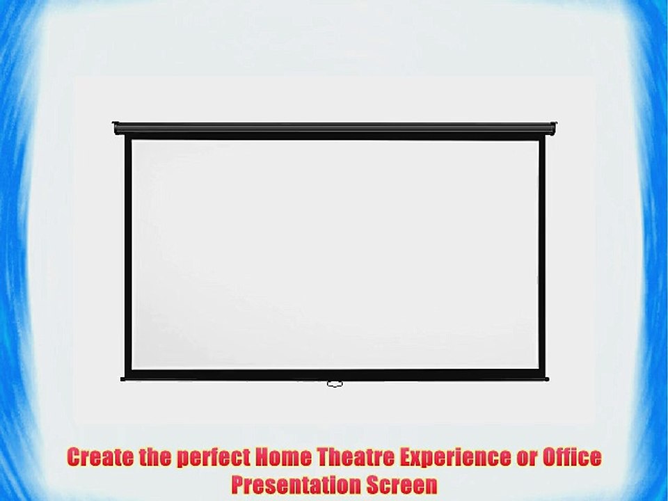 VonHaus 100-inch Widescreen Projector Screen (Manual Pull Down) - Home Theater/Cinema or Presentation