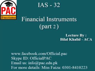 IAS 32 - Financial Instruments part 2 - CA in Lahore