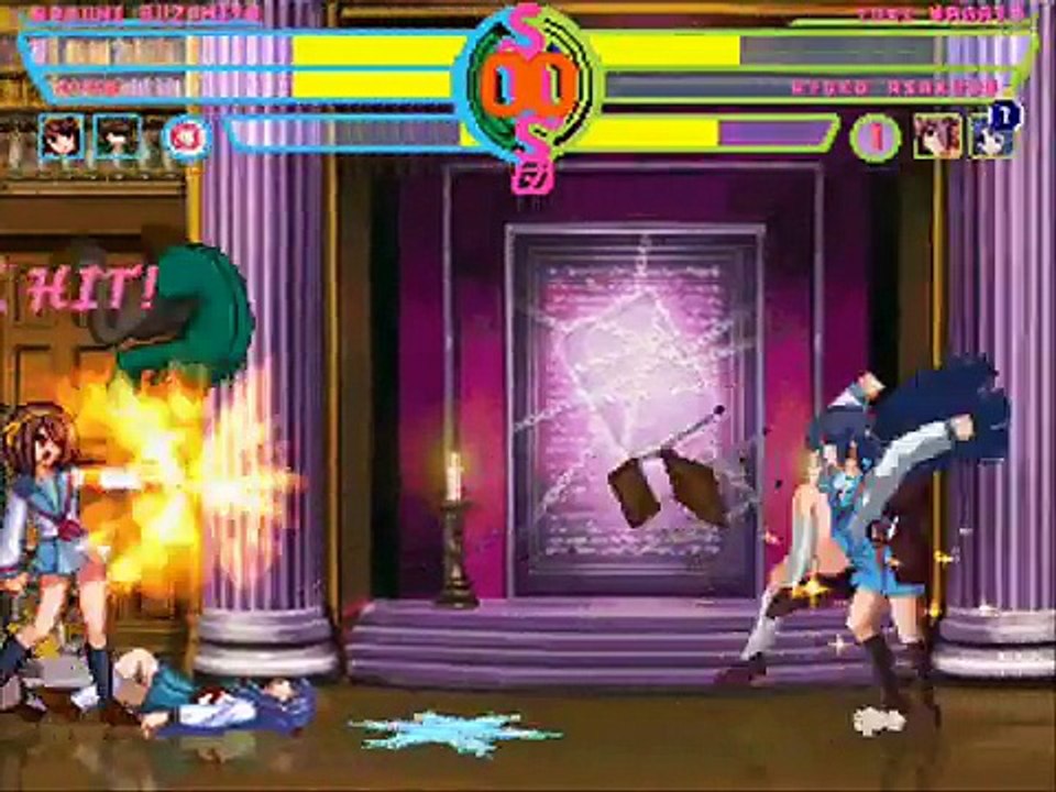MUGEN: Haruhi Suzumiya & Kyon vs. Nagato Yuki & Asakura Ryoko