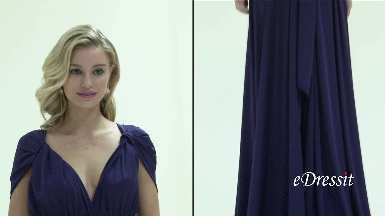 Convertible Elegant Purple Evening Dress Bridesmaid Dress