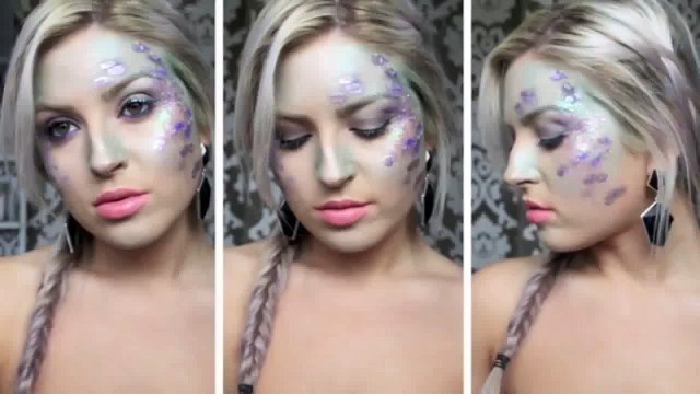 Makeup halloween tutorial Mermaid Makeup Tutorial ♡ Halloween, Glitter 720p mp4