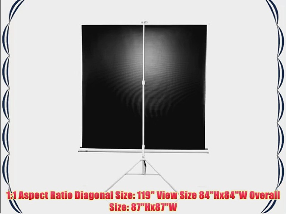 Elite Screens T119NWS1 Tripod Series Portable Projection Screen (119 Diag. 1:1 84Hx84W)