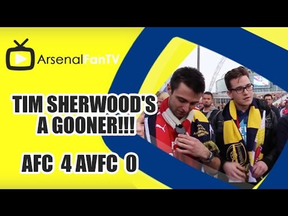 Tim Sherwood's A Gooner!!!  |Arsenal 4 Aston Villa 0 | FA Cup Final