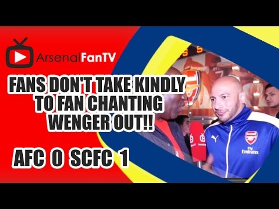 Fans don't take kindly to Fan chanting Wenger Out!! | Arsenal 0 Swansea 1
