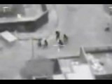 Iraq War - Drone (UAV) attacks insurgents with Hellfire missile