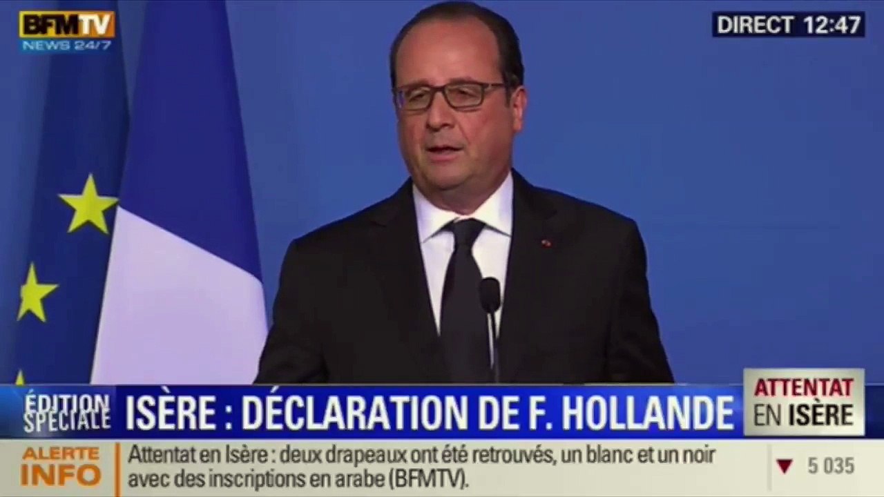 Attentat en Isère: "l'émotion ne peut pas être la seule réponse" déclare Hollande