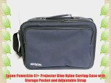 Epson PowerLite S1  Projector Blue Nylon Carring Case with Storage Pocket and Adjustable Strap