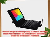 IVSO LG G Pad 7.0 keyboard case - Ultra-Thin DETACHABLE Bluetooth Keyboard Stand Case / Cover