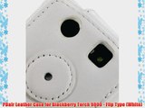PDair Leather Case for Blackberry Torch 9800 - Flip Type (White)