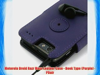 Download Video: Motorola Droid Razr Maxx Leather Case - Book Type (Purple) - PDair