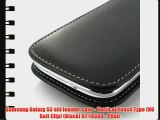 Samsung Galaxy S3 siii leather case - Vertical Pouch Type (NO Belt Clip) (Black) GT-i9300 -
