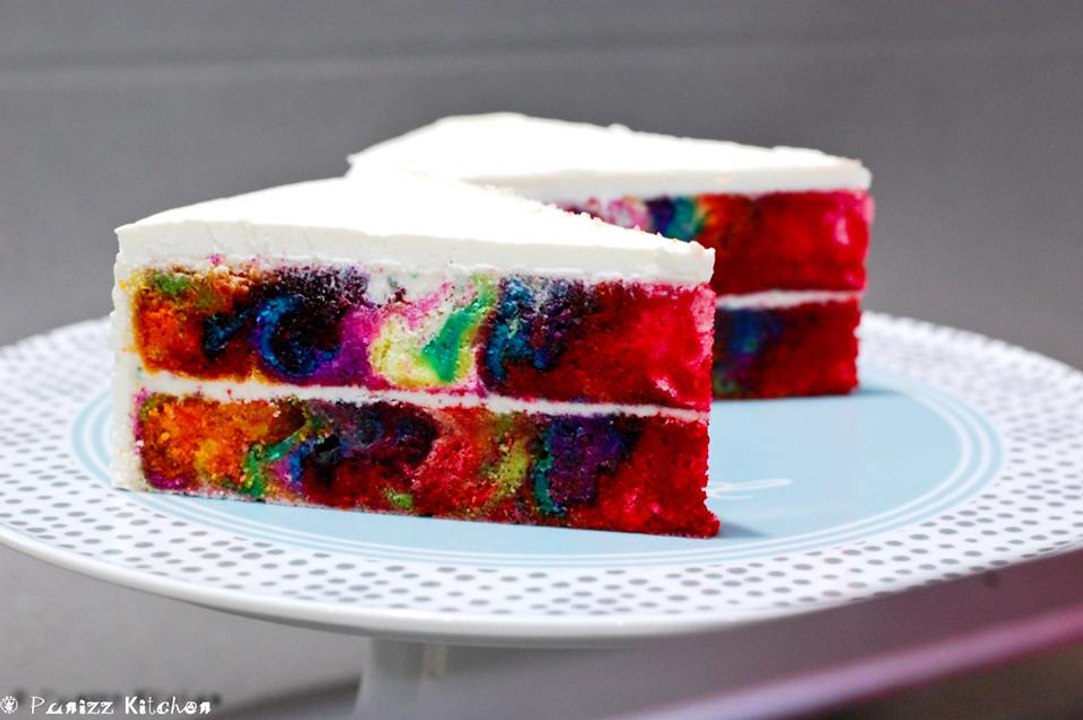 Multi colored marble cake recipe
