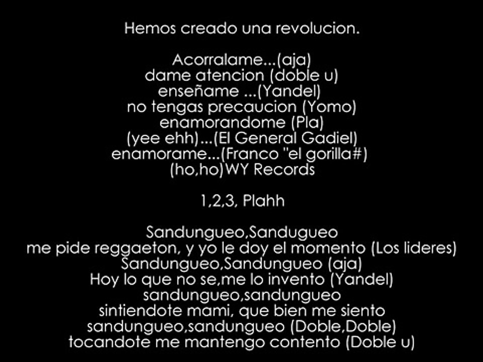 Sandungueo (con letra) - Wisin & yandel ft  Yomo ft Franco "el gorila" ft gadiel (la evolucion)