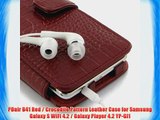 PDair B41 Red / Crocodile Pattern Leather Case for Samsung Galaxy S WiFi 4.2 / Galaxy Player