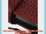 PDair Leather Case for BlackBerry Torch 9800 - Book Type (Red/Crocodile Pattern)