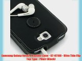 Samsung Galaxy NoteII 2 Leather Case - GT-N7100 - Ultra Thin Flip Top Type - PDair (Black)