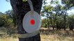 Shooting a .22 caliber Beeman Air Rifle at 250 Foot Target