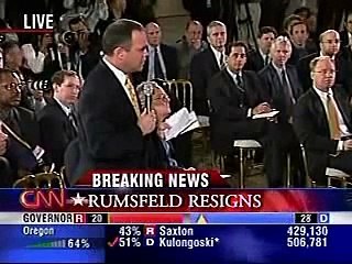 Bush Lies about Rumsfeld