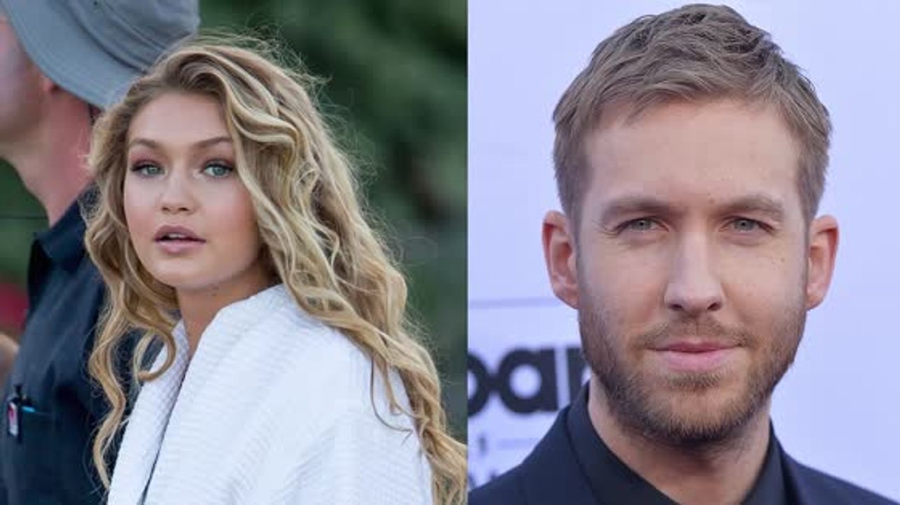 Gigi Hadid dreht am Strand für ein Video von Calvin Harris