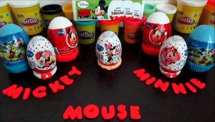 Unboxing Surprise Eggs With A Little Help Of Play Doh Mickey and Minnie Mouse Super Surpri