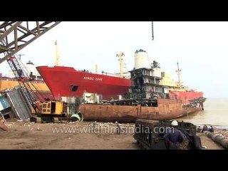 Nordic Cape comes to rest, in pieces, at ship graveyard of India