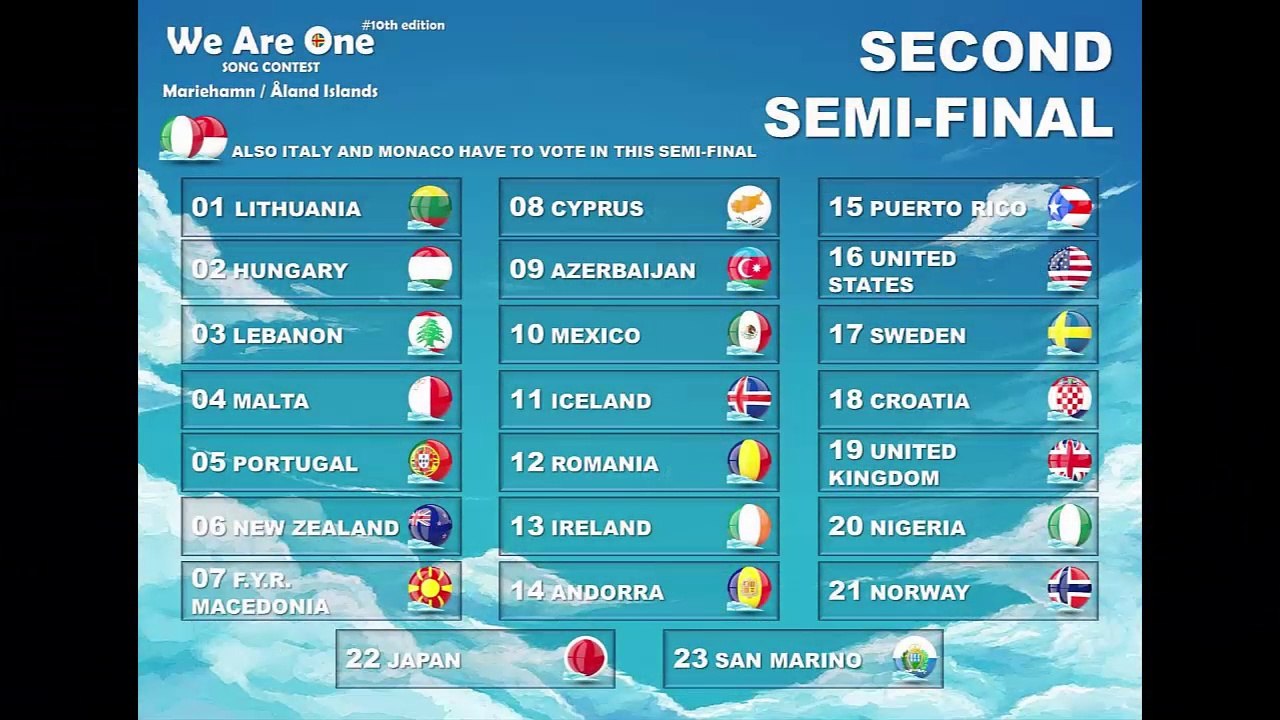 WAO Song Contest / 10th edition / Mariehamn, Åland Islands / Second semi-final