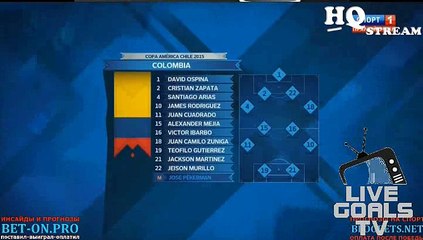 Argentina - Colombia LINE UP information