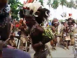 Papua New Guinean traditional tribal dancing in Alotau, 2007