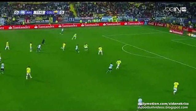 Éver Banega Hits the Crossbar - Argentina v. Colombia 26.06.2015