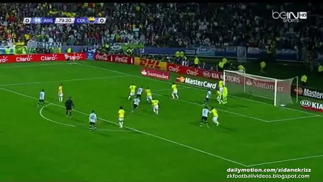Otamendi Incredible Big Chance, hits the post and Goal Line Save - Argentina v. Colombia 26.06.2015