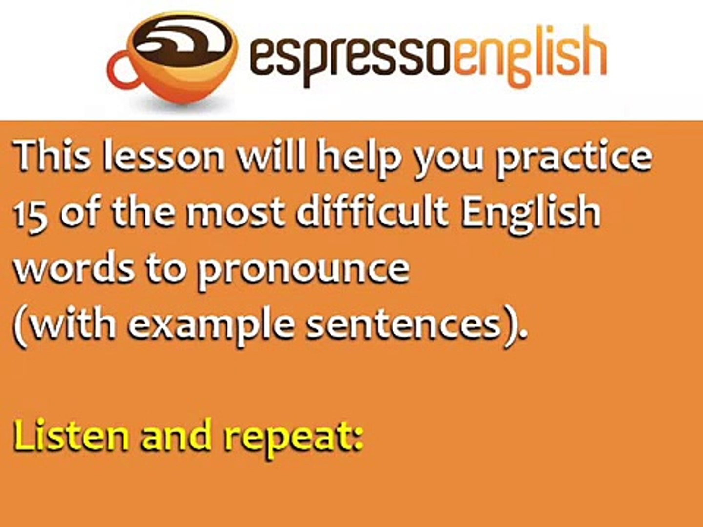 English Pronunciation Practice 15 Difficult Words In English Video Dailymotion