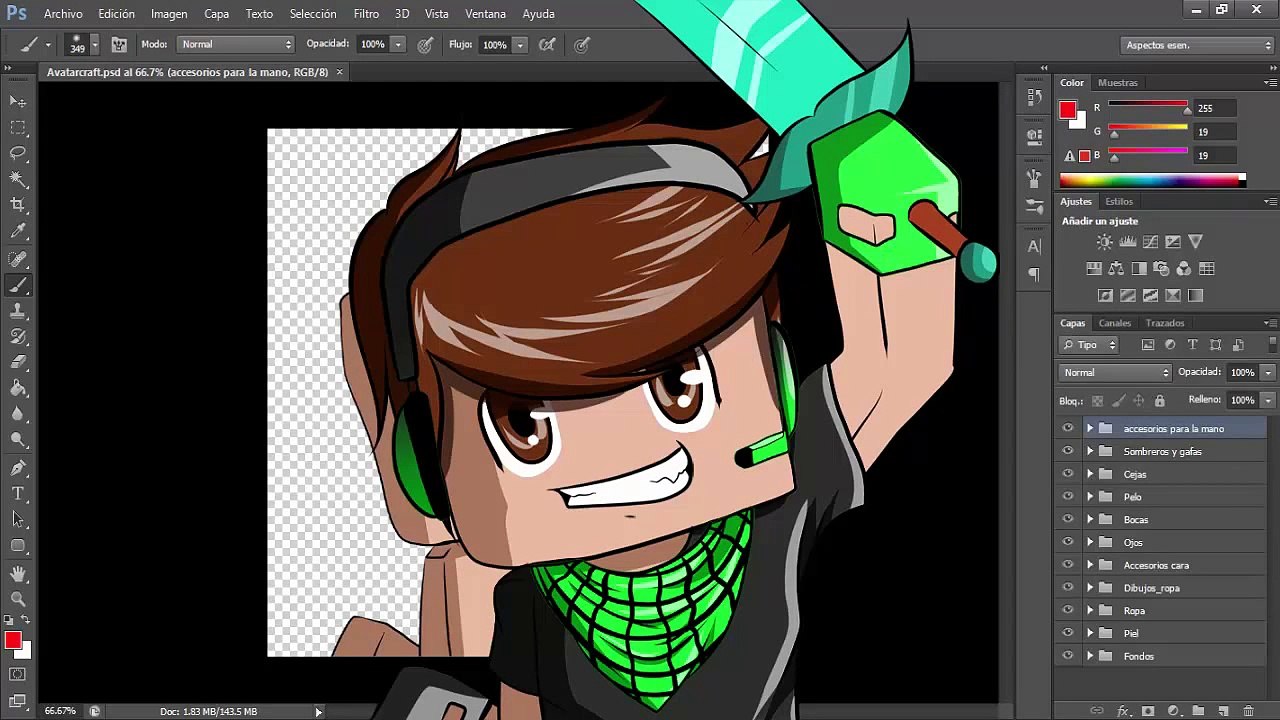 "COMO HACER UN SKIN DE MINECRAFT ANIMADO EN PHOTOSHOP CS6"!! | LunazZxYT | Tutorial | SpeedArt!! |