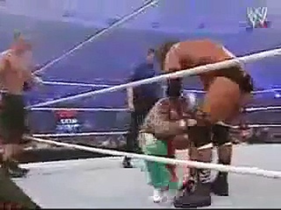 Randy Orton, Rey Misterio & Angle VS Triple H & John Cena