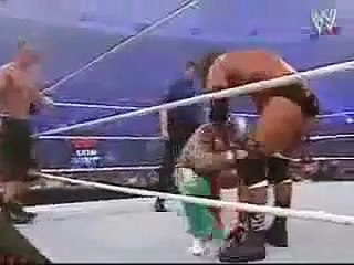 Randy Orton, Rey Misterio & Angle VS Triple H & John Cena