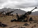 Four Canadian Artillery Guns Firing in Afghanistan