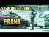 Stealing parking spots prank