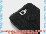 Samsung Galaxy Note 2 II Ultra Thin Leather Case - GT-N7100 - Flip Top Type (Black/Crocodile