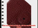 PDair Leather Case for Nokia N8 - Flip Type (Red/Crocodile Pattern)