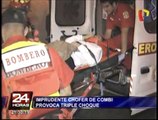 Surco: combi causó triple choque que dejó doce heridos