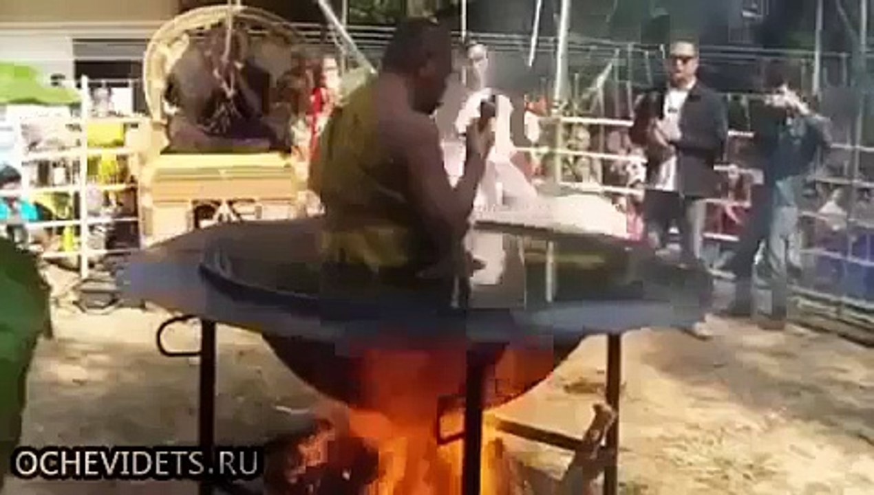 man in a boiled oil
