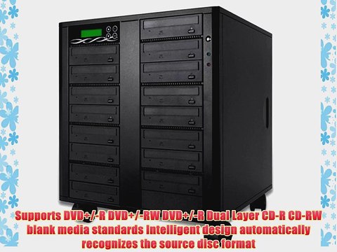 Spartan Edge 1-14 Target DVD/CD Copy Tower Duplicator with 24x SATA Writer Burners D14-SSP