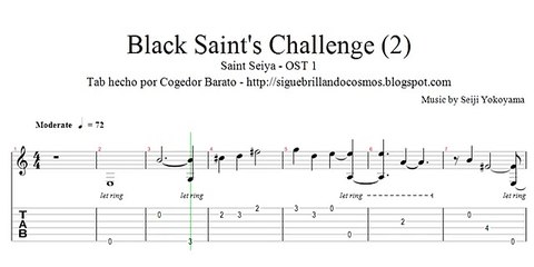 Black saints challenge (2) - Tutorial Saint Seiya en guitar pro