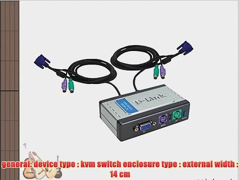 D-Link DKVM-2K 2-Port KVM Switch Desktop Built-In Cables