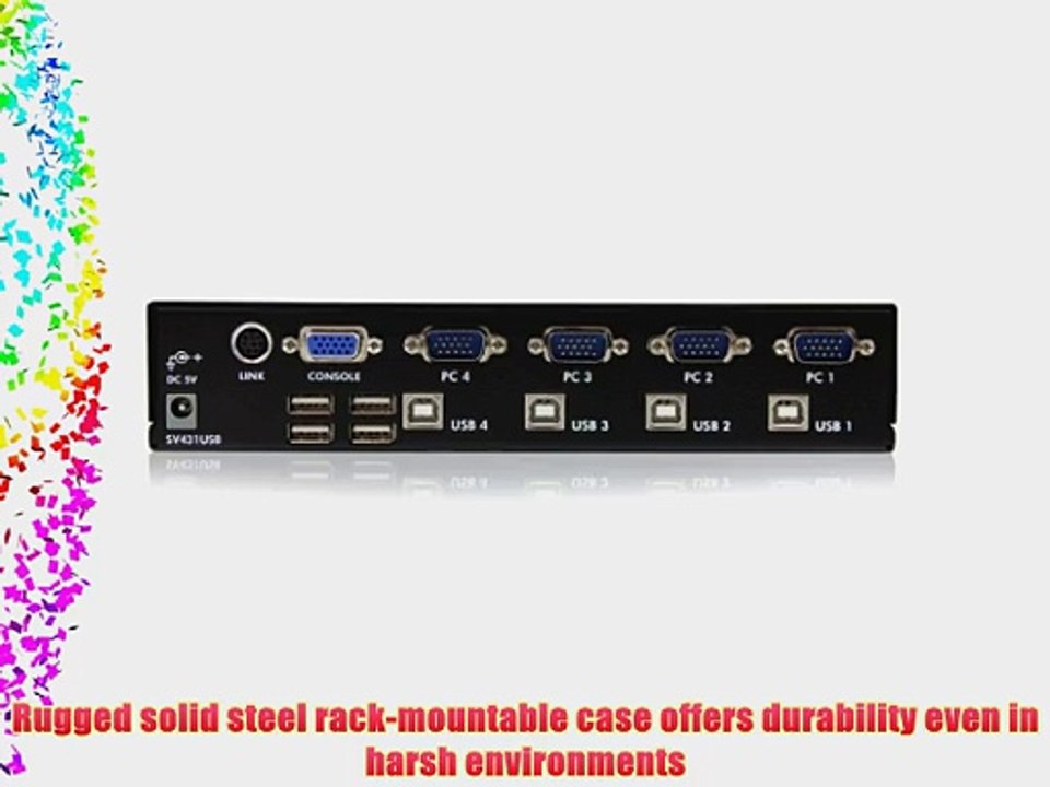 StarTech.com 4 Port Professional VGA USB KVM Switch with Hub (SV431USB)