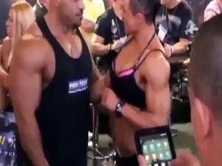 Female bodybuilder Suzy kellner at the expo