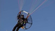 Powered Paraglider Escapes Death!!! Flat Top Paramotor Aircraft Hits Ground But Pilot Survives!!!!