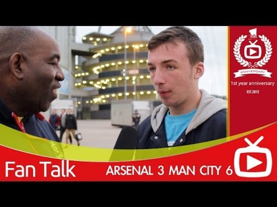 Arsenal FC 3 Man City - Robbie Ends Interview After Man City Fan Mentions Samir Nasri