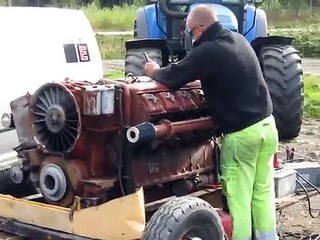 Deutz v12 kaldstart. Vidar Strand..AVI
