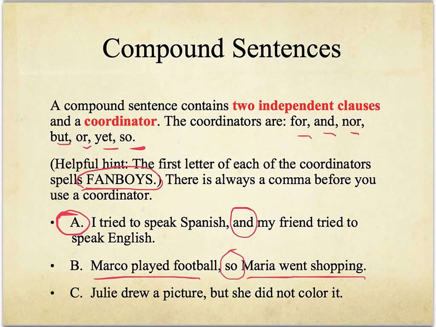 Making Simple Sentences Into Compound Sentences Worksheet