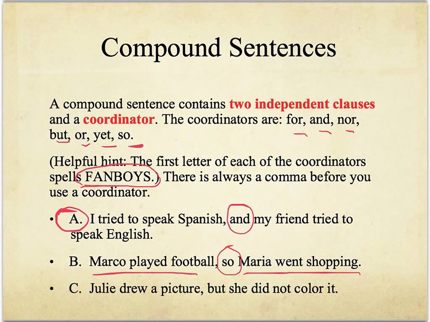 Compound Sentence And Simple Sentence Worksheet